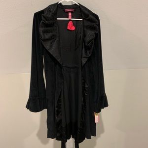 Betsey Johnson black velour coat